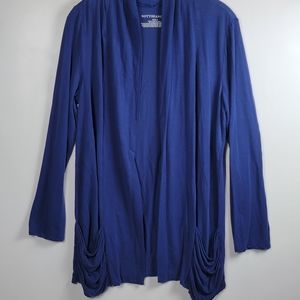 Nottibianche Blue Longsleeve Super Soft Open Cardigan with Sliuch Pockets, EUC S